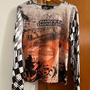 Harley-Davidson Graphic Long Sleeve Shirt silky material